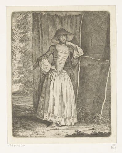 Staande dame (Demoiselle Quantin) by Daniel Nikolaus Chodowiecki