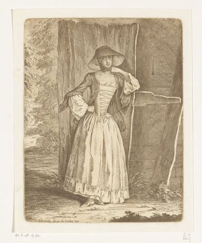 Staande dame (Demoiselle Quantin) by Daniel Nikolaus Chodowiecki
