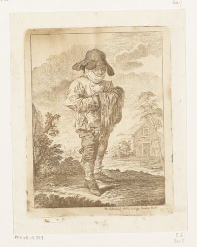 Boerenjongen met verband om zijn gezicht by Daniel Nikolaus Chodowiecki