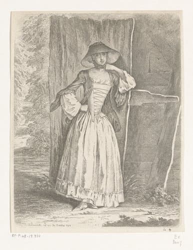 Staande dame (Demoiselle Quantin) by Daniel Nikolaus Chodowiecki
