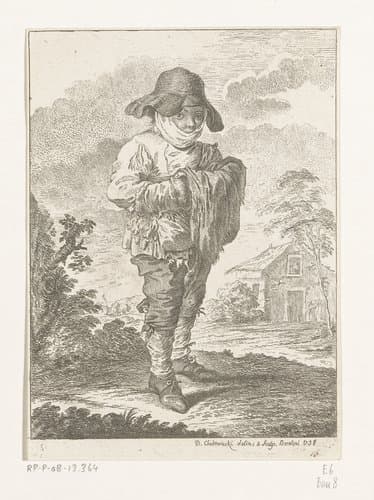 Boerenjongen met verband om zijn gezicht by Daniel Nikolaus Chodowiecki