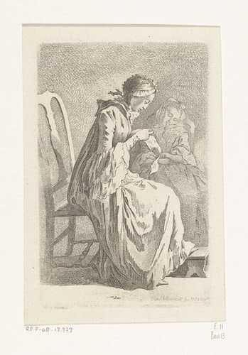 Twee zittende dames by Daniel Nikolaus Chodowiecki