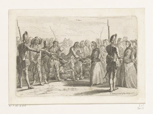 Russische krijgsgevangenen in Berlijn, 1758 by Daniel Nikolaus Chodowiecki
