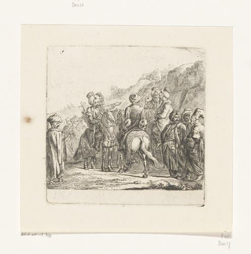 Zes Turken te paard by Daniel Nikolaus Chodowiecki