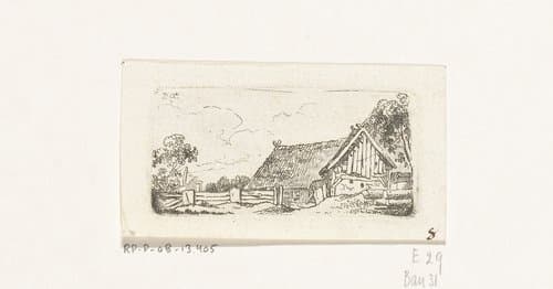 Landschapsstudie met hut by Daniel Nikolaus Chodowiecki
