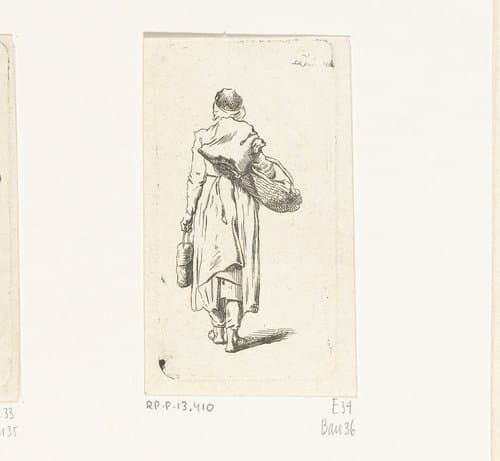 Boerin op de rug gezien by Daniel Nikolaus Chodowiecki