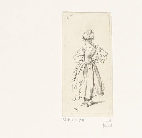 Jong meisje op de rug gezien by Daniel Nikolaus Chodowiecki