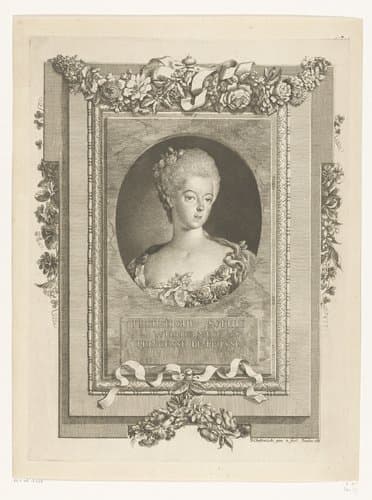 Portret van Wilhelmina van Pruisen by Daniel Nikolaus Chodowiecki