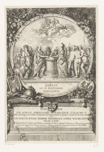 Allegorie op het huwelijk van Willem V en Wilhelmina van Pruisen, 1767 by Daniel Nikolaus Chodowiecki