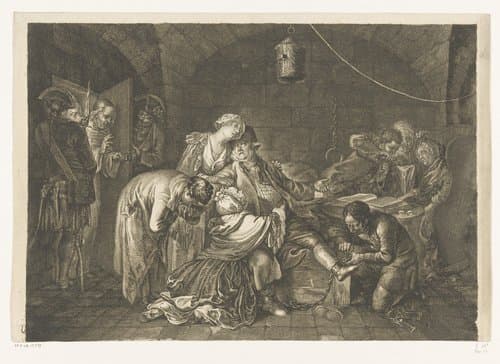 Afscheid van Jean Calas in de gevangenis by Daniel Nikolaus Chodowiecki