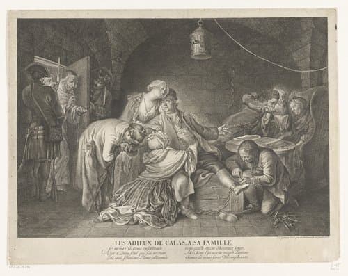 Afscheid van Jean Calas in de gevangenis by Daniel Nikolaus Chodowiecki