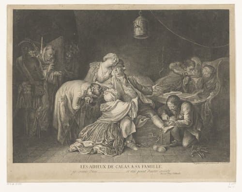 Afscheid van Jean Calas in de gevangenis by Daniel Nikolaus Chodowiecki