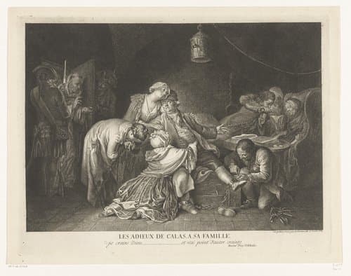 Afscheid van Jean Calas in de gevangenis by Daniel Nikolaus Chodowiecki