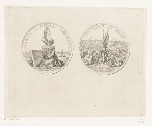 Medaille van de Slag bij Chotyn by Daniel Nikolaus Chodowiecki
