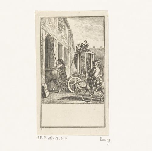 Don Quichot in een ossenwagen by Daniel Nikolaus Chodowiecki