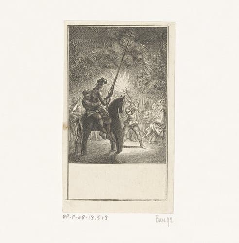Don Quichot en Sancho Panza op Clavileño by Daniel Nikolaus Chodowiecki