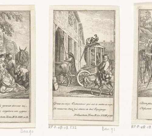 Don Quichot in een ossenwagen by Daniel Nikolaus Chodowiecki
