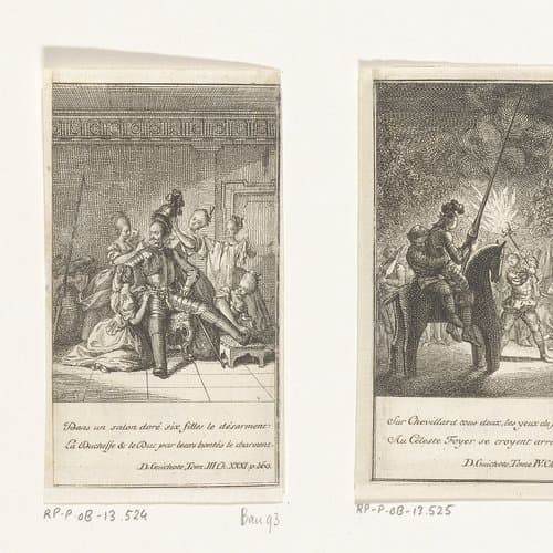 Don Quichot en de zes vrouwen by Daniel Nikolaus Chodowiecki