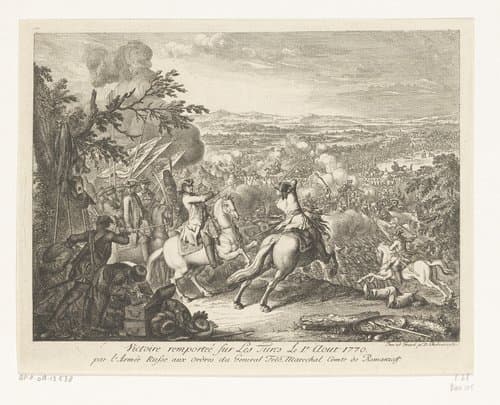 Victoire remportée sur les Turces Le 1.r Aout 1770 par l'Armée Russe aux ordres du General Feld-Marechal Comte de Romanzoff by Daniel Nikolaus Chodowiecki