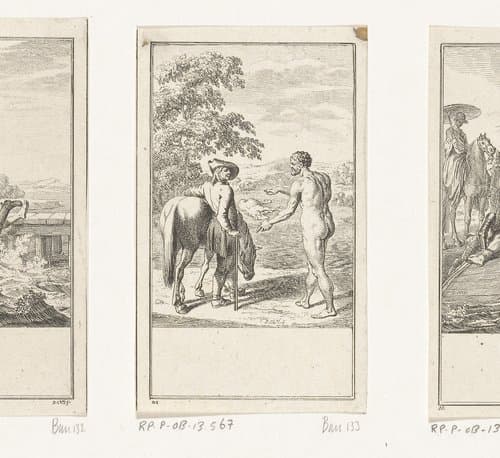 Ariosto probeert zijn paard te ruilen by Daniel Nikolaus Chodowiecki