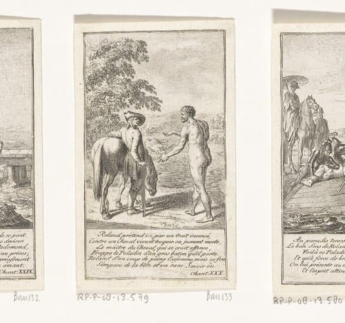 Ariosto probeert zijn paard te ruilen by Daniel Nikolaus Chodowiecki