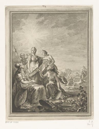Schoonheid met Minerva en de drie gratieën by Daniel Nikolaus Chodowiecki