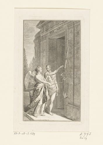 Deugd en Hercules voor de tempel der verdiensten by Daniel Nikolaus Chodowiecki