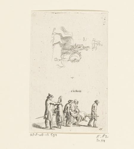 Scène in het Berlijnse ziekenhuis Charité by Daniel Nikolaus Chodowiecki