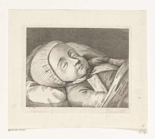 Kind op doodsbed by Daniel Nikolaus Chodowiecki