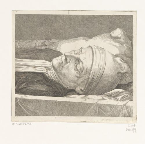 Portret van Johann Heinrich Lavater op zijn doodsbed by Daniel Nikolaus Chodowiecki
