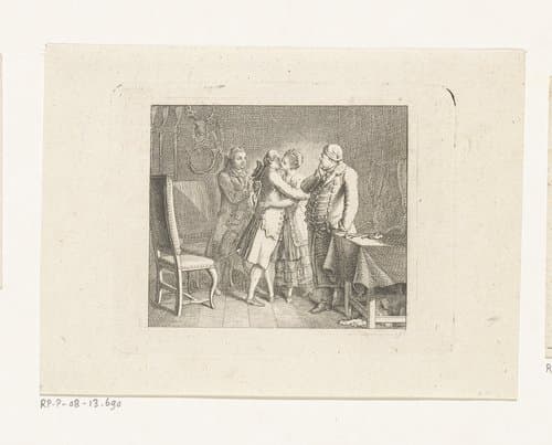 Werther omhelst Lotte by Daniel Nikolaus Chodowiecki