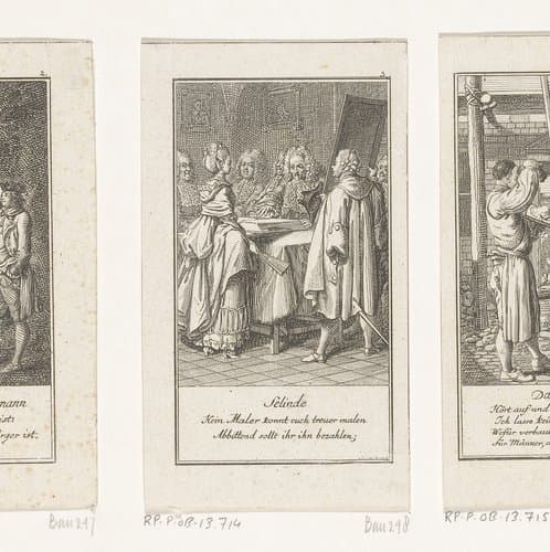 Selinde in de rechtszaal by Daniel Nikolaus Chodowiecki