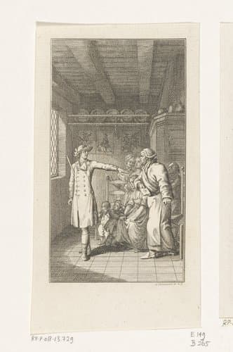 Charles Primrose met de portemonnee van Burchell by Daniel Nikolaus Chodowiecki