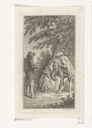 Bianca Cappello en Pietro Bonaventuri op de vlucht uit Venetië by Daniel Nikolaus Chodowiecki