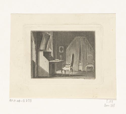 Interieur van Werther's kamer by Daniel Nikolaus Chodowiecki