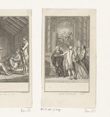 Charles Primrose voltrekt het huwelijk van zijn kinderen by Daniel Nikolaus Chodowiecki