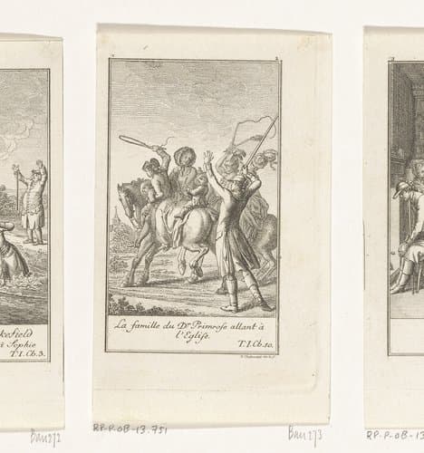Familie Primrose op weg naar de kerk by Daniel Nikolaus Chodowiecki