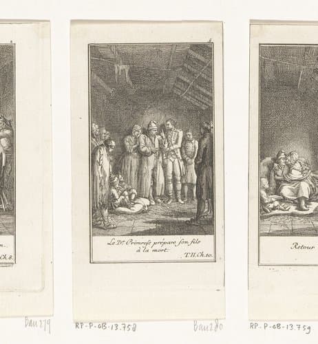 Charles Primrose bereidt zijn zoon voor de op de dood by Daniel Nikolaus Chodowiecki