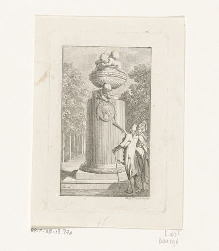 Monument voor Christian Fürchtegott Gellert by Daniel Nikolaus Chodowiecki