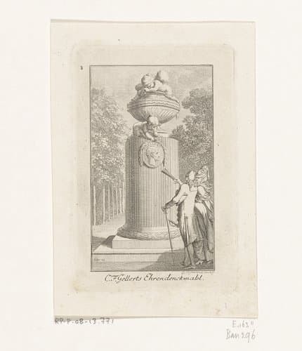 Monument voor Christian Fürchtegott Gellert by Daniel Nikolaus Chodowiecki