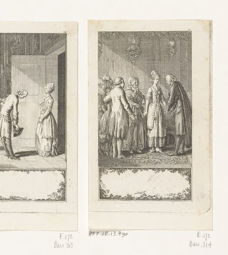 Pastor Gros bij de moeder van Julchen by Daniel Nikolaus Chodowiecki