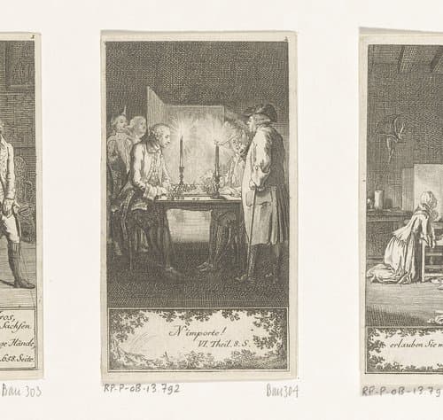 Feind speelt schaak met Herr Less by Daniel Nikolaus Chodowiecki