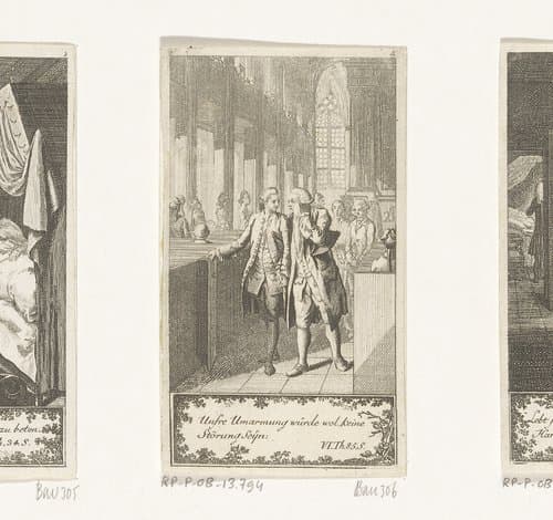 Feind ontmoet een oude vriend by Daniel Nikolaus Chodowiecki
