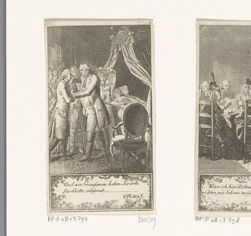 Vrouw van Pastor Gros op haar doodsbed by Daniel Nikolaus Chodowiecki
