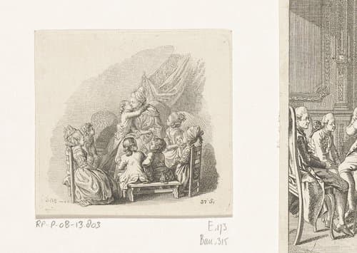 Moeder met kinderen by Daniel Nikolaus Chodowiecki