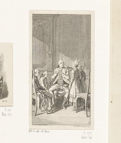 Oom geeft een raadsel op by Daniel Nikolaus Chodowiecki