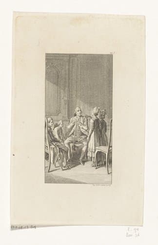 Oom geeft een raadsel op by Daniel Nikolaus Chodowiecki