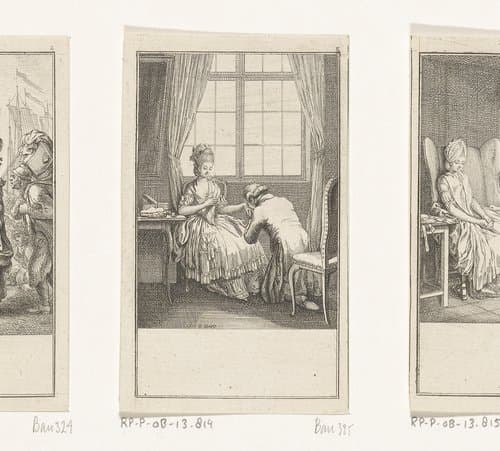 Herr Puff doet Sophie een huwelijksaanzoek by Daniel Nikolaus Chodowiecki