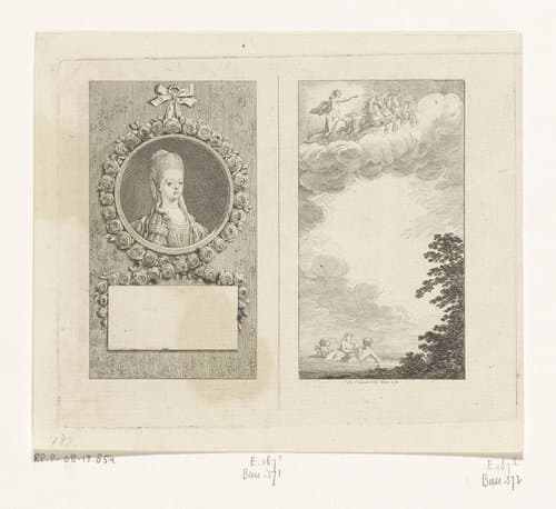 Portret van Augusta Sophia en Apollo in de zonnewagen by Daniel Nikolaus Chodowiecki