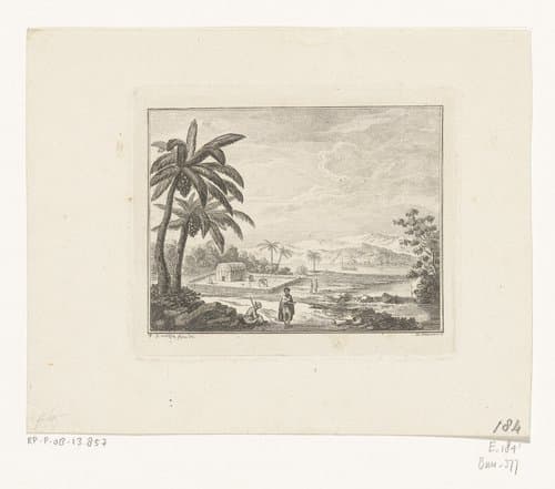 Landschap op Tahiti by Daniel Nikolaus Chodowiecki